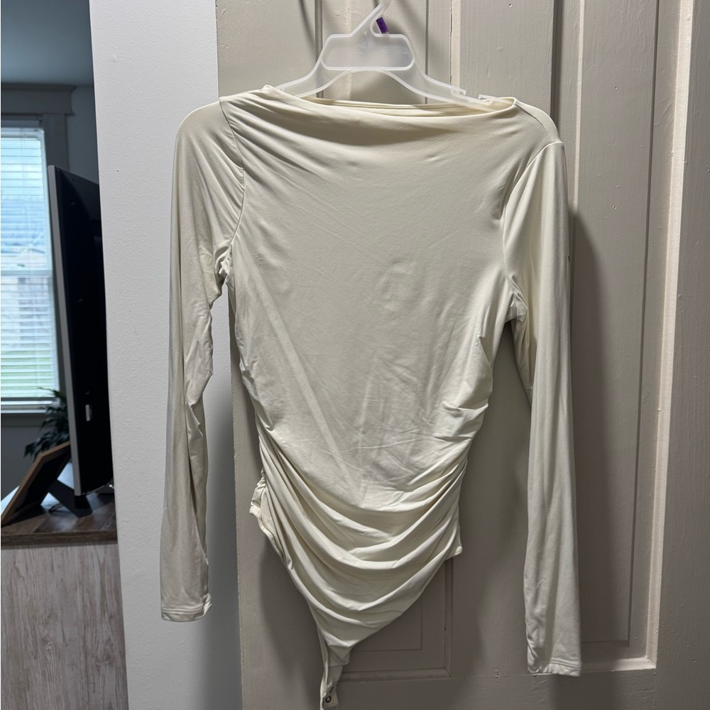 Abercrombie & Fitch Long Sleeve Ruched Bodysuit M